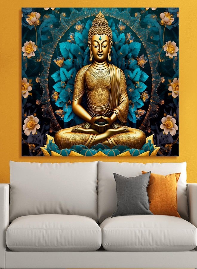 LADECOR Large Buddha Painting Wall Art for Living Room Meditating Buddha Canvas Art for Home and Office Decoration (18 Inch x 24 Inch, E) - Image 1