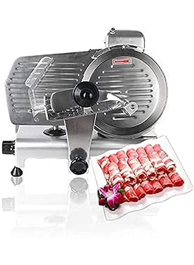 GRACE KITCHEN Meat Slicer Electric Food Slicer Commercial Deli Slicer 240W Hotpot Beef Mutton Chips Cutting Machine 10 Inch 12inch Blade Heavy Duty for Meat Chopper Butcher Cutter (10 inches) 