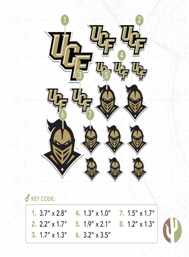 Desert Cactus University of Central Florida Sticker Knights UCF Vinyl Decals Laptop Water Bottle Car Scrapbook Sheet T1 (Type 1-1) - Image 3