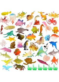 DURKU Assorted Mini Vinyl Plastic Sea Animal Toy Set - 52 Pack, Realistic Underwater Life Figures for Bath, Education, and Party Fun - Great Valentine's Day Gift  - Image 2