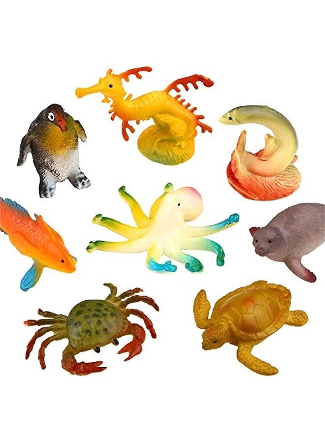 DURKU Assorted Mini Vinyl Plastic Sea Animal Toy Set - 52 Pack, Realistic Underwater Life Figures for Bath, Education, and Party Fun - Great Valentine's Day Gift - Image 4