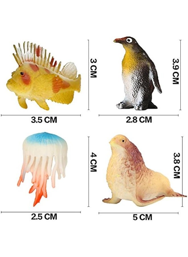 DURKU Assorted Mini Vinyl Plastic Sea Animal Toy Set - 52 Pack, Realistic Underwater Life Figures for Bath, Education, and Party Fun - Great Valentine's Day Gift - Image 5