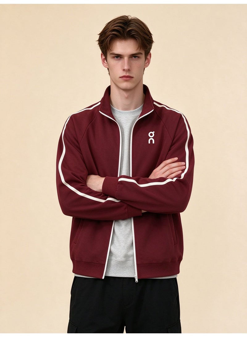 On Running Unisex Full-Zip Stand-Up Collar Track Jacket Burgundy - Image 1