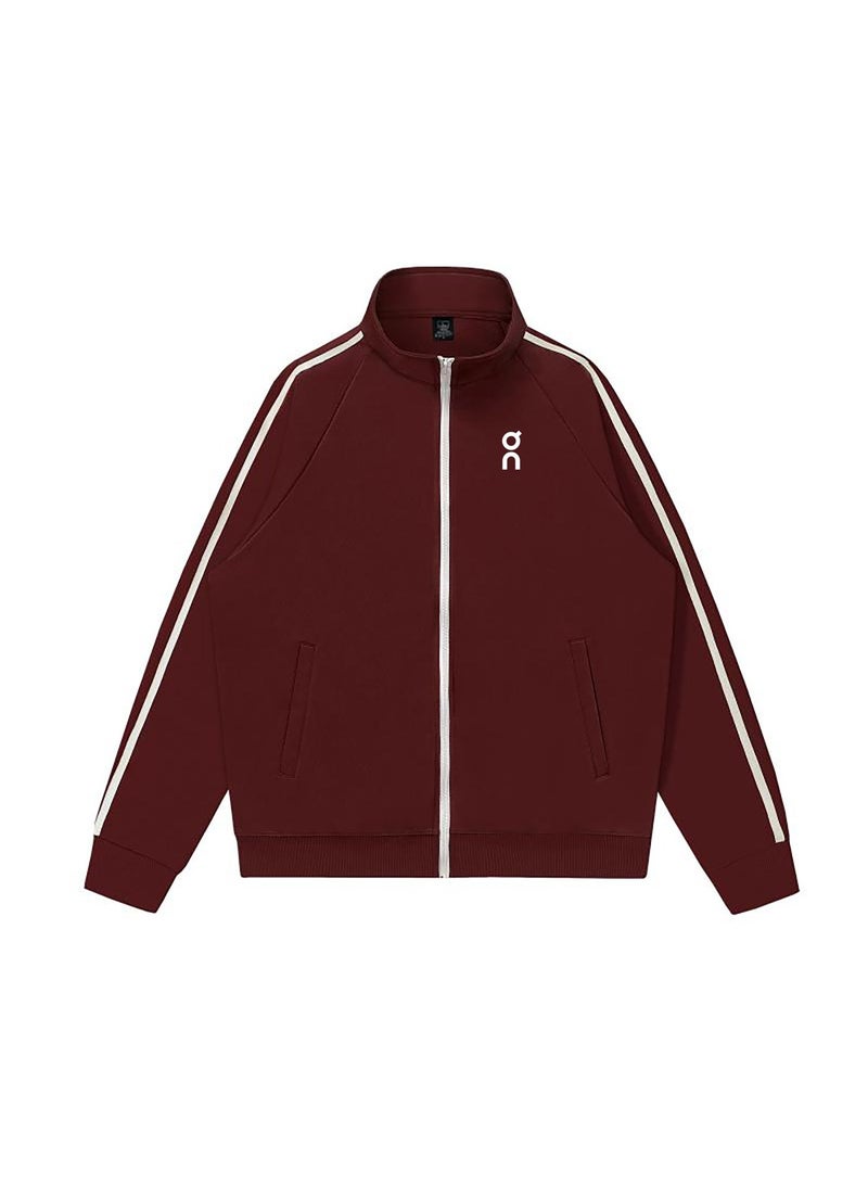 On Running Unisex Full-Zip Stand-Up Collar Track Jacket Burgundy - Image 3