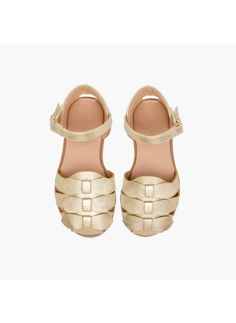 Girls Bow Accent Sandals with Hook and Loop Closure