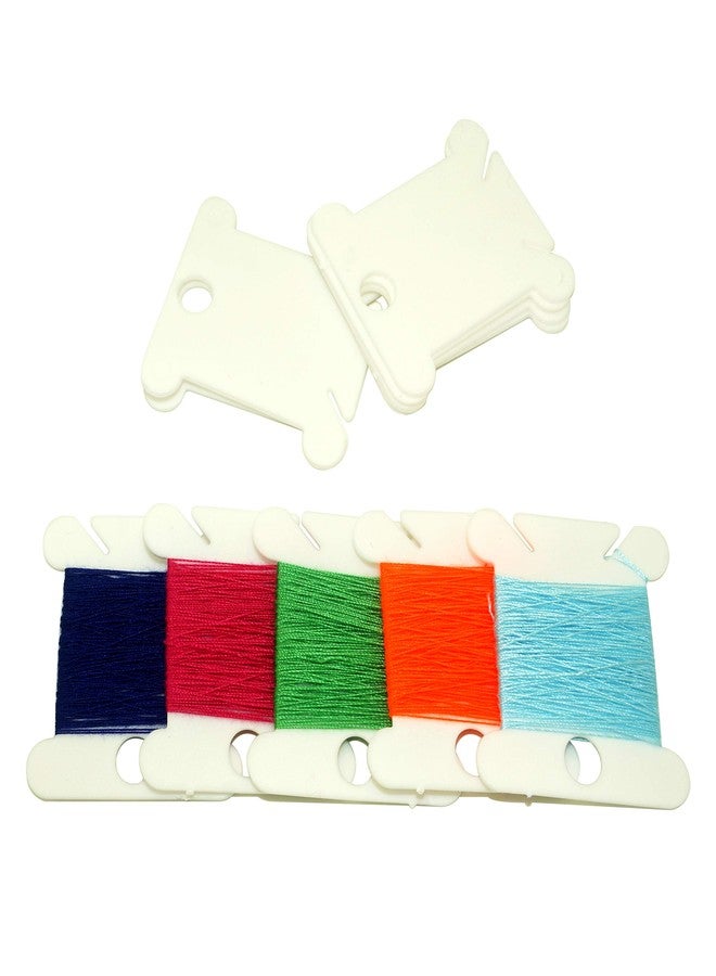 IFAMIO 120 Pcs Plastic Floss Bobbins Organizer Embroidery Thread Holder Cross Stitch Thread Organizer White Card Holder DIY Sewing Storage Accessories - Image 4
