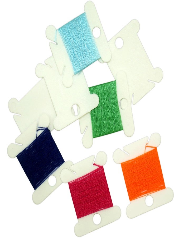 IFAMIO 120 Pcs Plastic Floss Bobbins Organizer Embroidery Thread Holder Cross Stitch Thread Organizer White Card Holder DIY Sewing Storage Accessories - Image 1