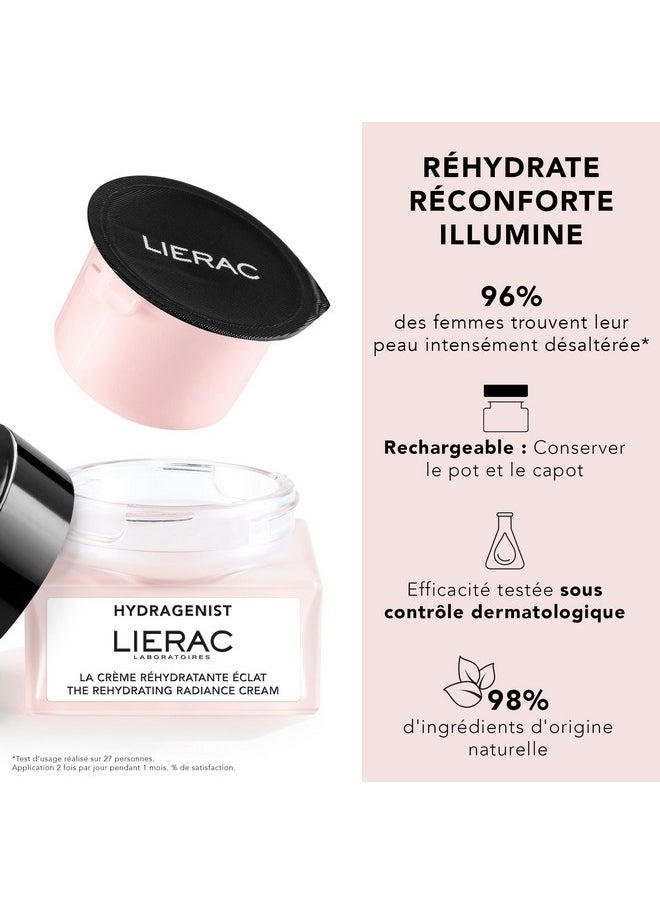 Lierac Hydragenist Rehydrating Radiance Cream Refill Natural Hydrating Face Moisturizer For Women With Hyaluronic Acid & Rehydrating Ferment Recomended For All Types Of Skin 50 Ml  - Image 2