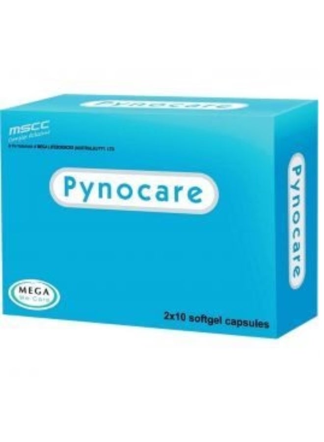 Pynocare Softgel Capsules Pack of 20 | Antioxidant Supplement for Skin Health, Anti-Aging Support, Immunity Boost & Overall Wellness Protection