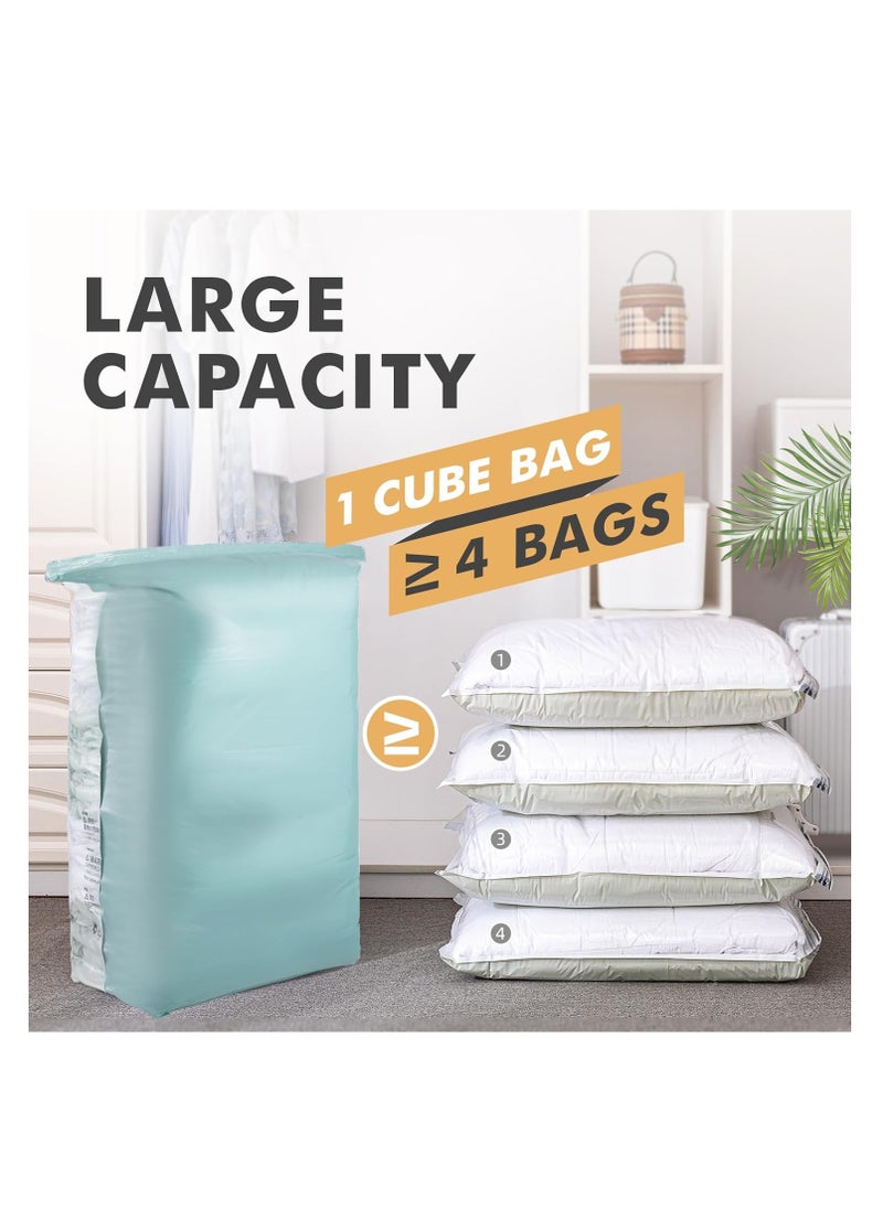 Hihonor Vacuum Storage Cube, 4 PCS Vacuum Storage Bag, Reusable Travel Compression Bag for Duvets, Blankets, Quilts  - Image 4