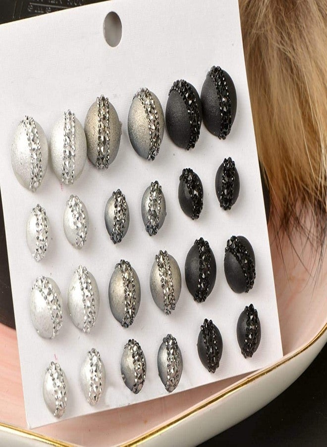 STRIPES® essentials Multi Colour Pearl Stud Different Design Earrings set for Women & Girls Earrings Combo of Earrings for All Occasion Marriage, Birthday,Daily Waer (12 Pairs) - Image 3