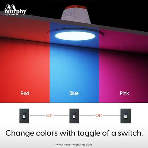 Murphy VIVO 3-in-1 Round LED Conceal Panel Light Color Changing Light (Red/Blue/Pink, 7Watts) - Image 2