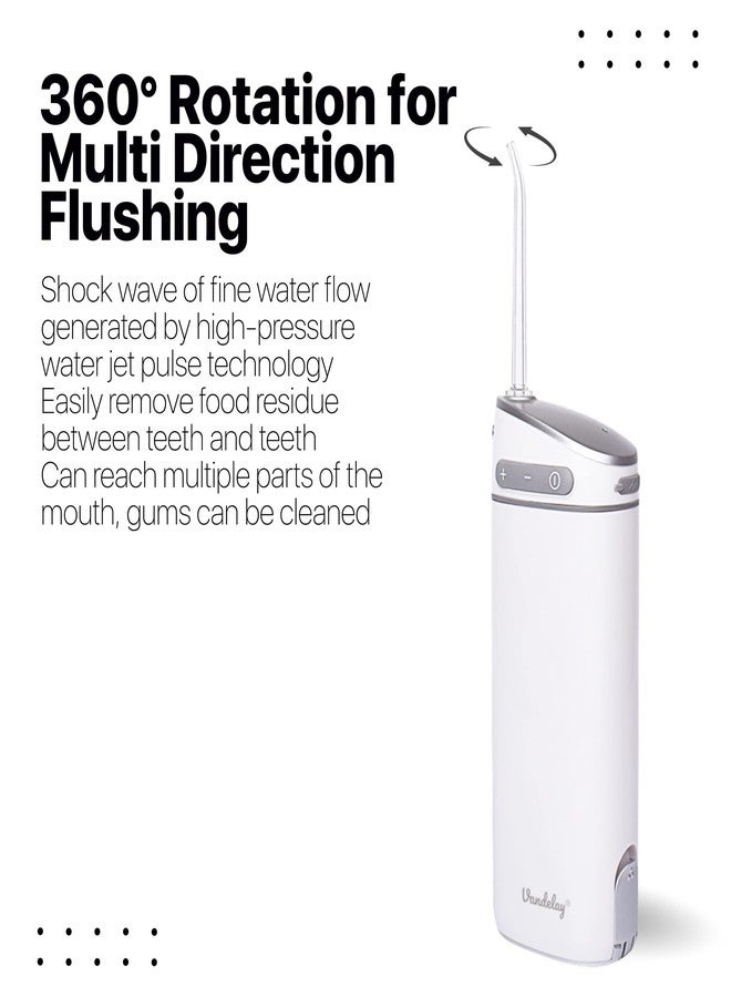فاندلاي خيط تنظيف الأسنان فانديلاي | خيط تنظيف الفم | جهاز ري فموي محمول للسفر | منظف أسنان لاسلكي وقابل لإعادة الشحن | أداة إزالة طبقة البلاك مقاومة للماء بمعيار IPX7 [خزان ماء سعة 165 مل] - Image 3