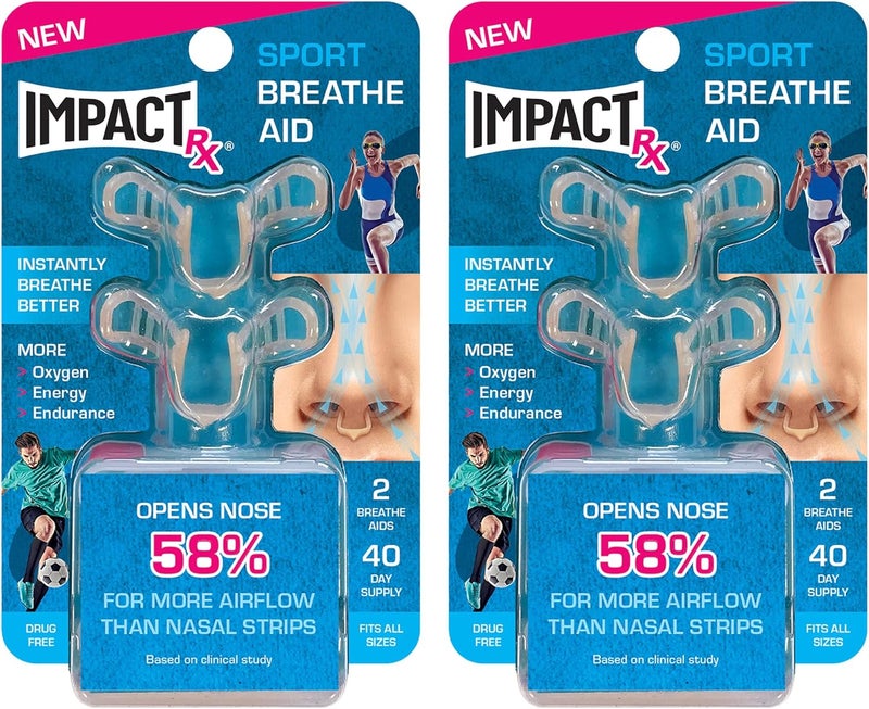 SleepRight ImpactRx Sport Intra-Nasal Breathe Aids from SleepRight, Breathing Aids for Sports, Nasal Dilator for Athletes (2-Pack)