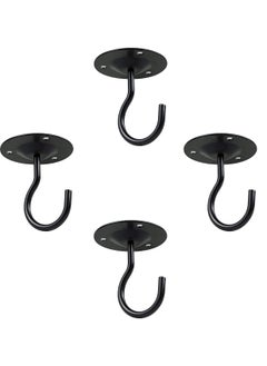 SYOSI Ceiling Hooks,Premium Heavy Duty Metal Hangers, Wall Mount Hangers for Hanging Bird Feeders, Planters, Lanterns, Artworks, String Lights, Wind Chimes, Baskets, 4PCS Black  - Image 1