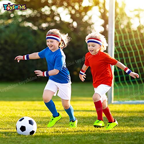 Toyshine Cotton 3 Pieces Sweatbands Set, Includes Sports Headband And Wrist Sweatbands Striped Sweat Band For Athletic Men And Women Sstp - B,Multi-Coloured - Image 4
