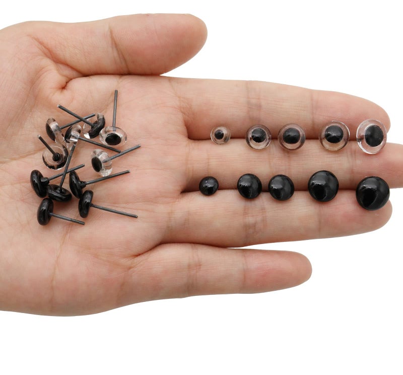 Raogoodcx 140Pcs Needle Felting Eyes 6-10mm mini Glass Black with Clear Eyes Kits for Teddy Puppets Dolls Wool Felting Crafts - Image 5