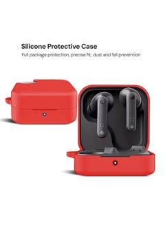 O Ozone Silicone Case Compatible with CMF By Nothing Buds Pro 2, Shockproof and Scratch-Resistant Full-Body Protection Cover with Anti-Lost Keychain- Red  - Image 5