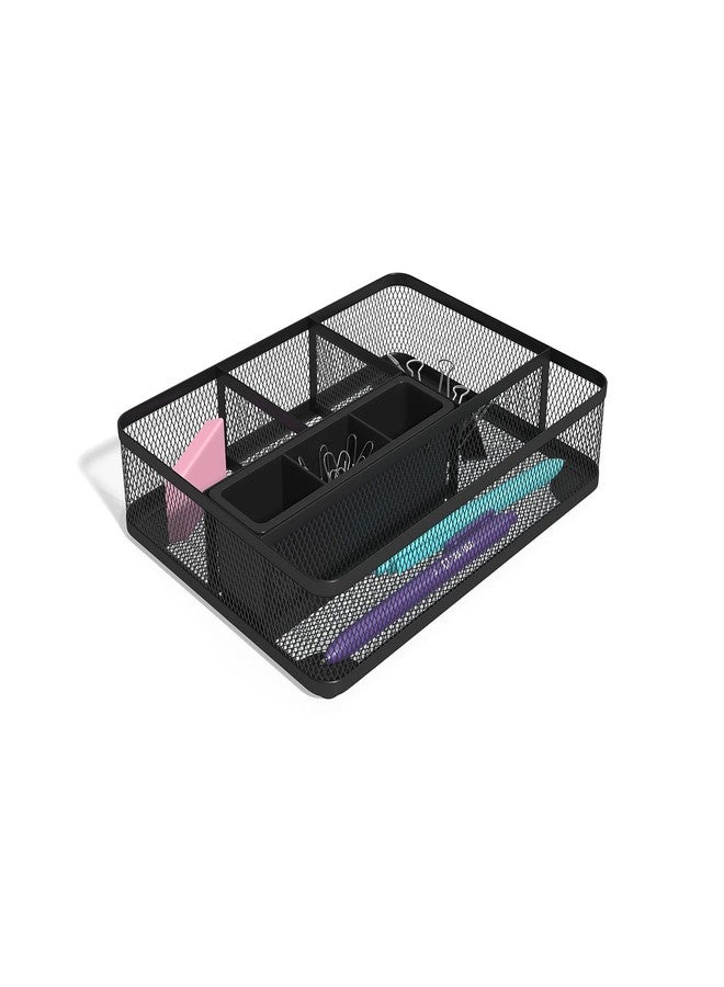TRU RED Mesh Drawer Organizer, 7‑Compartment, Matte Black, 2‑Pack - Desk & Drawer Storage for Office Supplies - Image 2