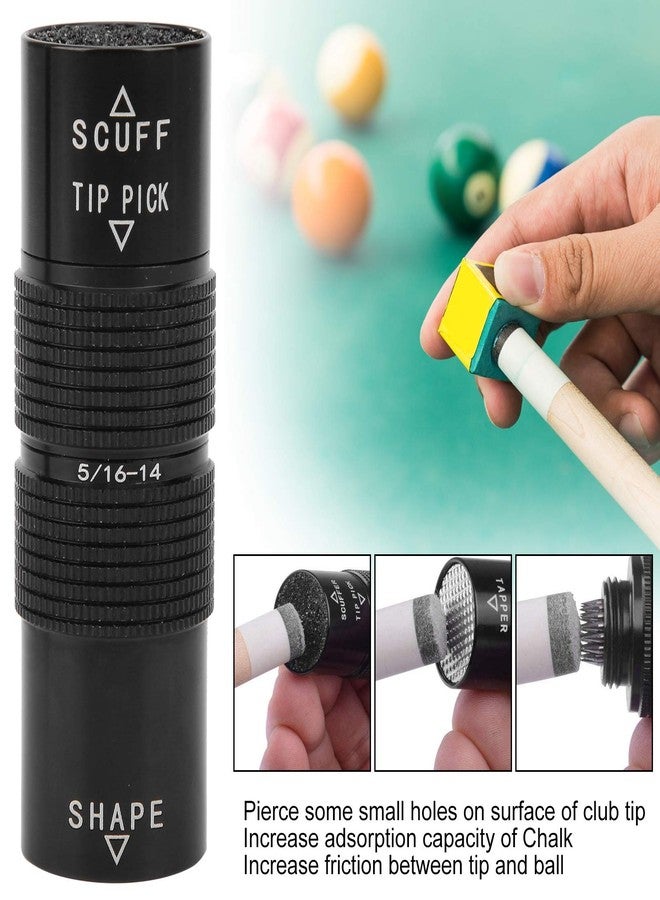 shenruifa Aluminum All-in-1 Pool Cue Tip Repair Kit with Scuffer & Tapper - 5/16 Joint Accessories - Image 3