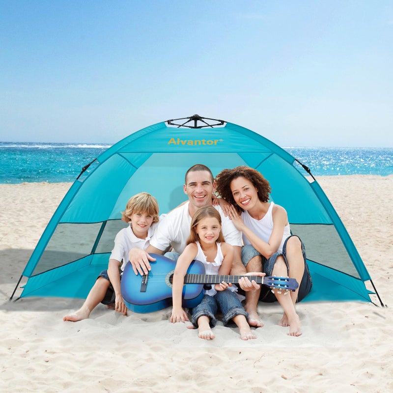 Alvantor Beach Tent Beach Umbrella Outdoor Sun Shelter Cabana Automatic Pop Up UPF 50 Sun Shade Portable Camping Hiking Canopy Easy Setup Windproof - Image 2
