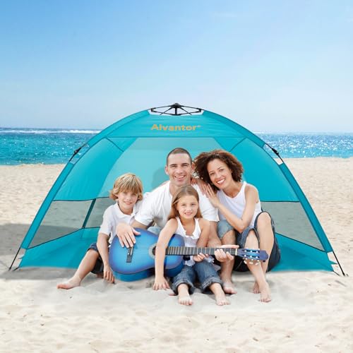 Alvantor Beach Tent Beach Umbrella Outdoor Sun Shelter Cabana Automatic Pop Up UPF 50 Sun Shade Portable Camping Hiking Canopy Easy Setup Windproof - Image 1