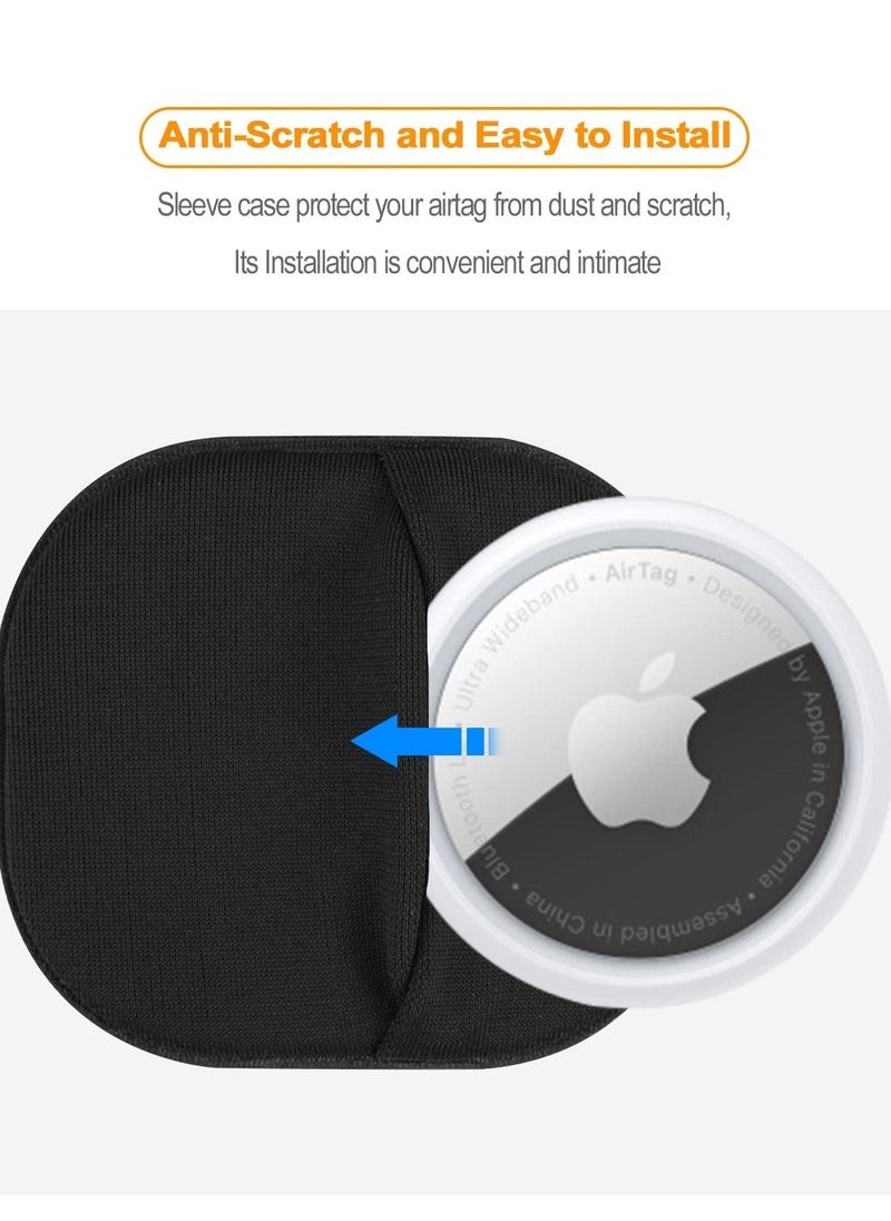 Excefore Airtag Holder Case Sticker Cover (2 Pack), Stick-On Mount Airtag Holder with Protective Sleeve, Compatible with Apple Airtags, Ideal for TV Remote, Luggage, Bike, Car, Laptop, and More, Black  - Image 2