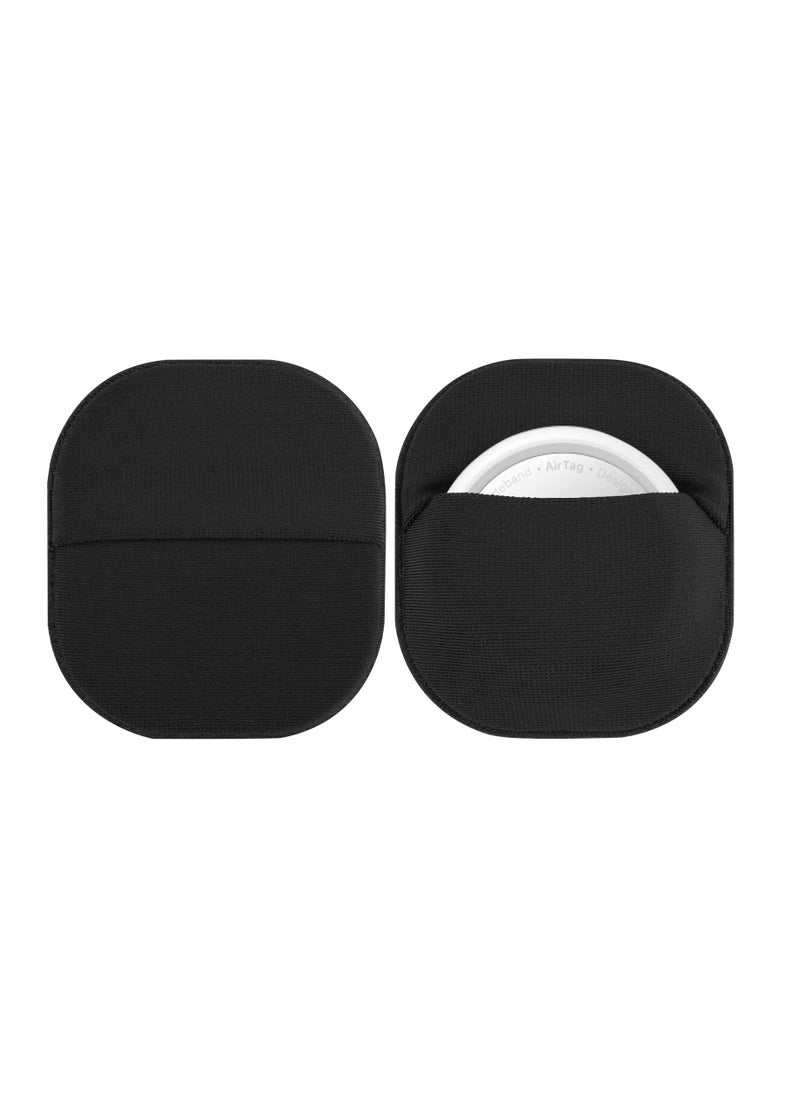 Excefore Airtag Holder Case Sticker Cover (2 Pack), Stick-On Mount Airtag Holder with Protective Sleeve, Compatible with Apple Airtags, Ideal for TV Remote, Luggage, Bike, Car, Laptop, and More, Black  - Image 1
