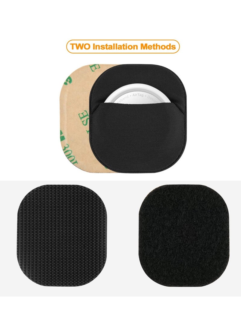 Excefore Airtag Holder Case Sticker Cover (2 Pack), Stick-On Mount Airtag Holder with Protective Sleeve, Compatible with Apple Airtags, Ideal for TV Remote, Luggage, Bike, Car, Laptop, and More, Black  - Image 4