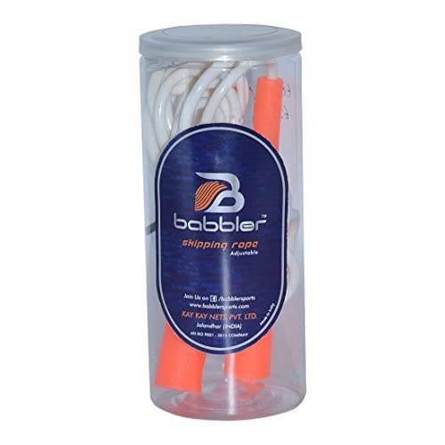 Babbler BS-300 Orange Skipping Rope With 5mm Coloured Rope With Rope Adjuster and Slim Handle Long Size For Easy Grip (Tin Box Packing), Pack of 1 Piece Fitness Jump Rope - Image 3