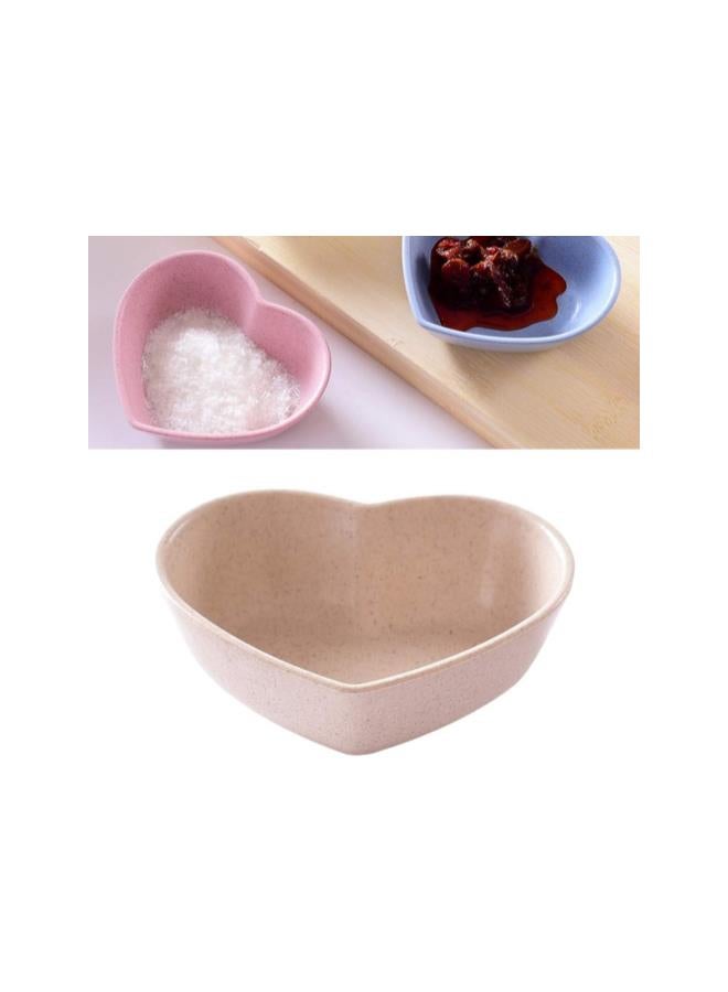 4pcs Cute Heart Shaped Seasoning Dish Wheat Straw Love Sauce Dish Sushi Soy Dipping Bowl Snack Serving Dish for Wedding Valentines Day Party Decoration Mixed Color