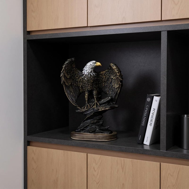 WANCHIY Realistic Golden Eagle Bird Sculpture Statue Decor, Premium Resin Figurine for Home, Office, Study - Elegant Animal Ornament - Image 5