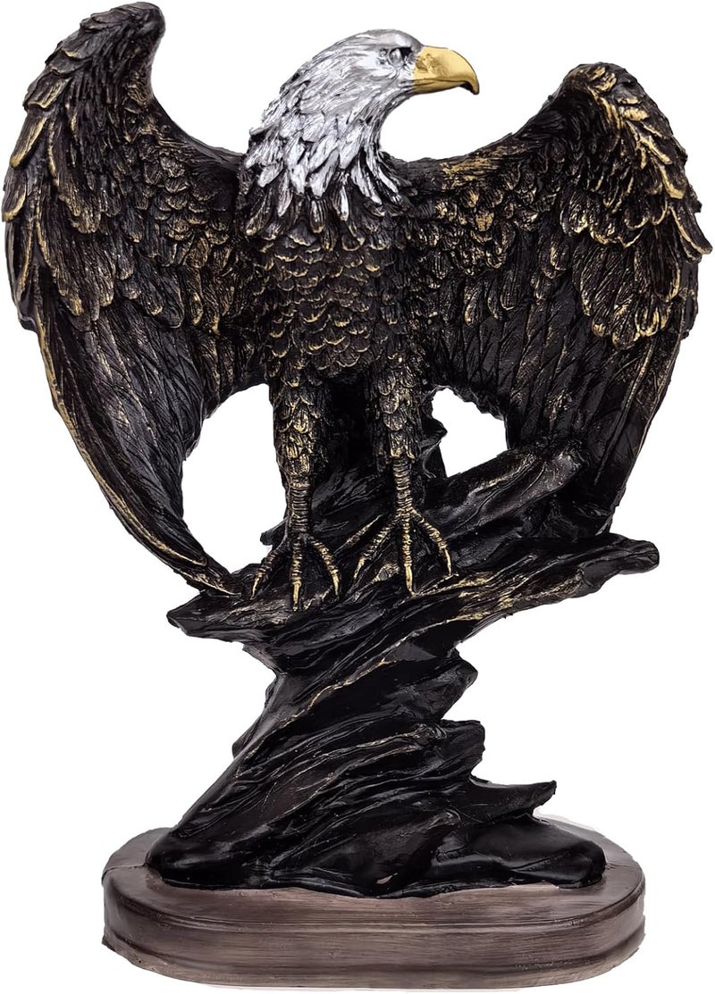 WANCHIY Realistic Golden Eagle Bird Sculpture Statue Decor, Premium Resin Figurine for Home, Office, Study - Elegant Animal Ornament - Image 1