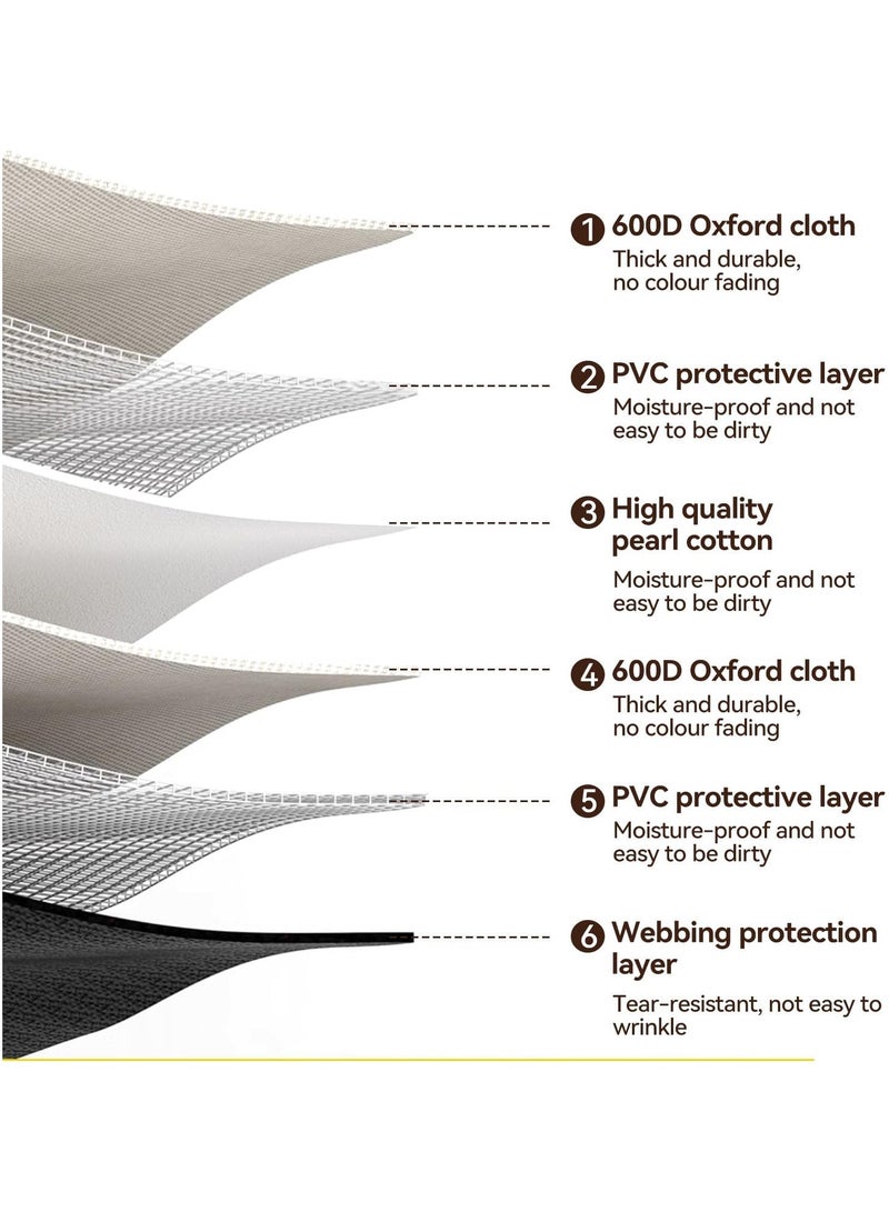 هيومان جوي كرسي قابل للطي محمول للنزهات الخارجية، كرسي تخييم، كرسي حديقة، كرسي سفر قابل للطي، كرسي شاطئ، كرسي صيد (أبيض عاجي، 60×46×68 سم) - Image 5