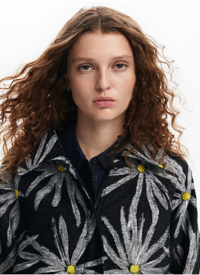 DESIGUAL Daisy Print Coat