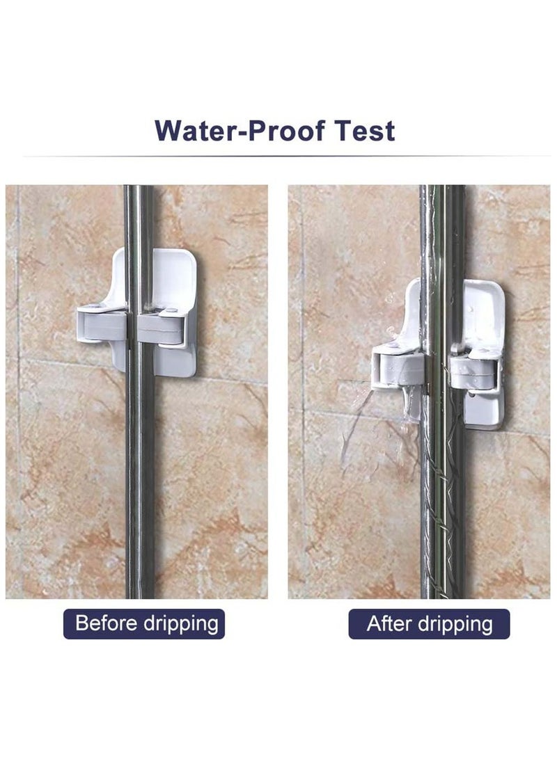 SYOSI حامل مكنسة قوي مثبت على الحائط يمسك ذاتيًا لاصق بدون حفر مضاد للانزلاق وكماشة للغبار لمنزل المطبخ الحديقة المرآب أنظمة التخزين 6 قطع - Image 3