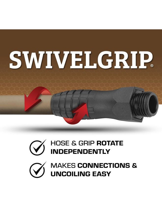 Flexzilla Colors™ SwivelGrip® Garden Hose, 5/8" x 5', 3/4" - 11 1/2 GHT Fittings, Brown Mulch - Image 3