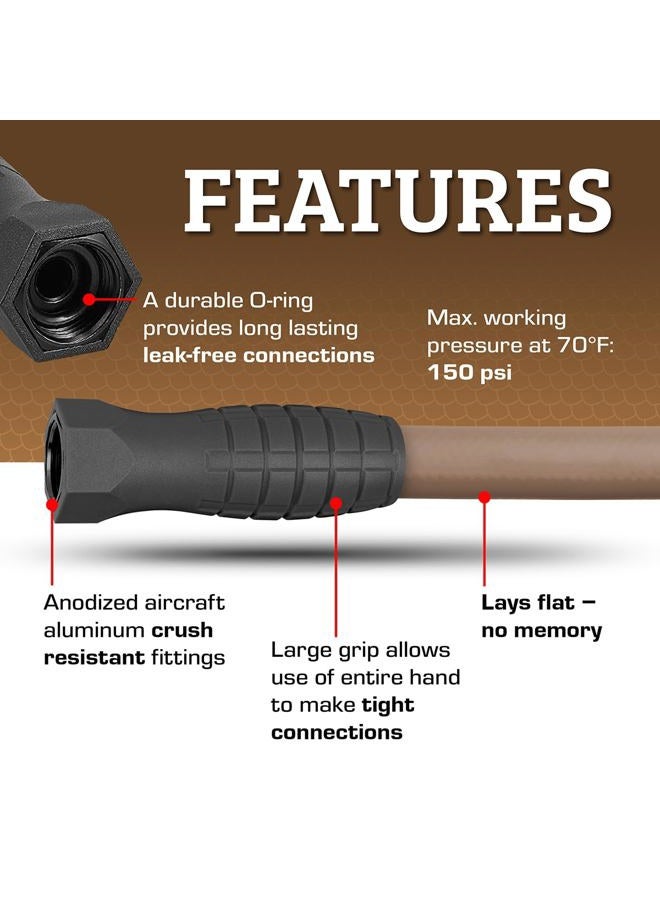 Flexzilla Colors™ SwivelGrip® Garden Hose, 5/8" x 5', 3/4" - 11 1/2 GHT Fittings, Brown Mulch - Image 4
