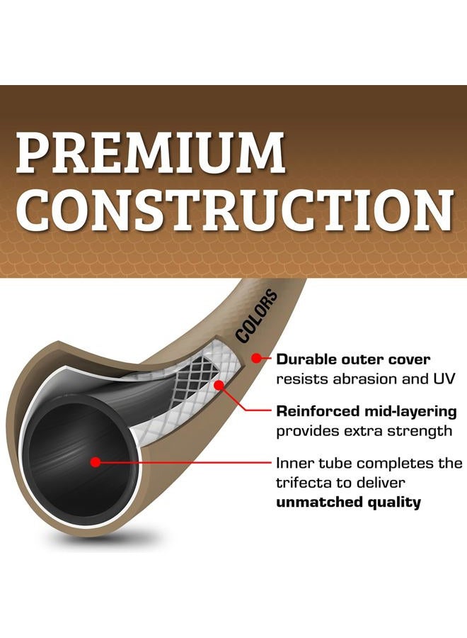 Flexzilla Colors™ SwivelGrip® Garden Hose, 5/8" x 5', 3/4" - 11 1/2 GHT Fittings, Brown Mulch - Image 2