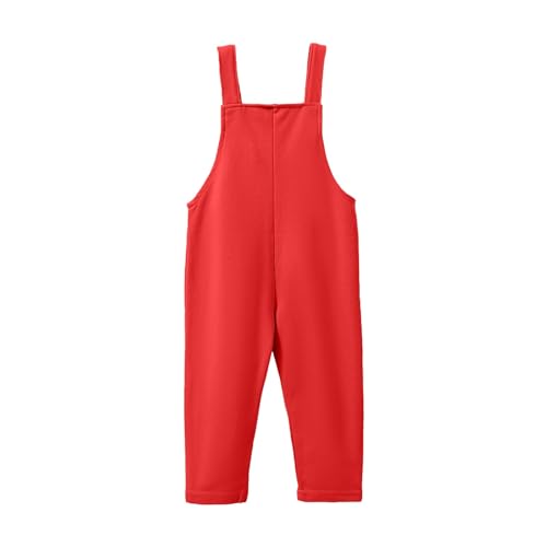 Mud Kingdom Infant Boys Overalls Cotton Plain Adjustable Straps Casual Spring Autumn Christmas Red 9-12 Months - Image 3