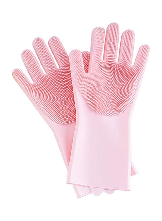 NIBEMINENT Magic Dishwashing Cleaning Sponge Gloves Pink 300g - Image 1