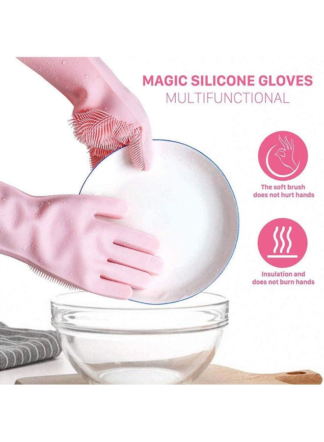 NIBEMINENT Magic Dishwashing Cleaning Sponge Gloves Pink 300g - Image 4