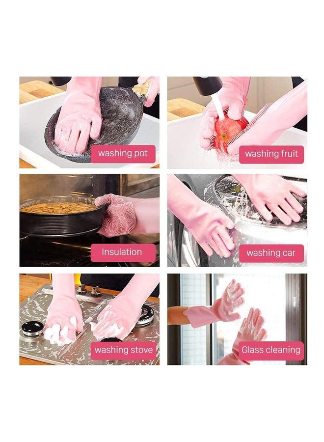 NIBEMINENT Magic Dishwashing Cleaning Sponge Gloves Pink 300g - Image 5