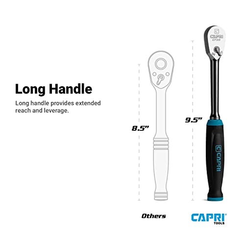 Capri Tools 38 in Drive Fine 90Tooth Ratchet Ergonomic Soft Grip 95 in Long - Image 3