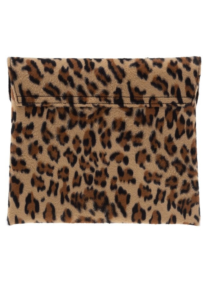 JNB Faux Fur Leopard Print Double Pocket Clutch for Women, Statement Evening Bag with Crossbody Chain Strap, Zipper Pocket, Gold Hardware, Mustard30 - Image 2