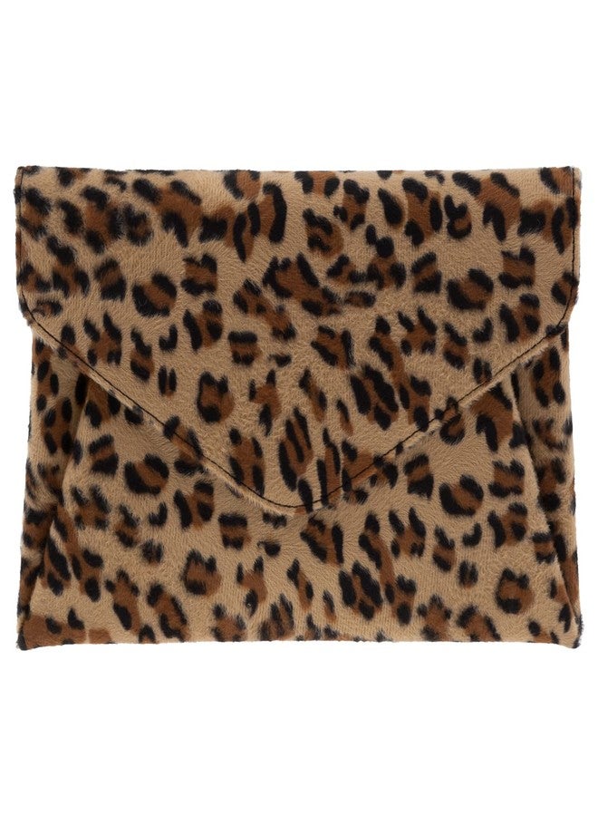 JNB Faux Fur Leopard Print Double Pocket Clutch for Women, Statement Evening Bag with Crossbody Chain Strap, Zipper Pocket, Gold Hardware, Mustard30 - Image 1