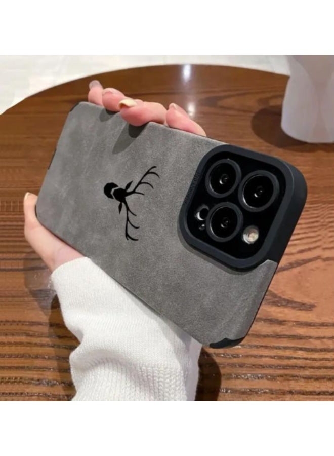 IPhone XS Max Cover, Deer Head Phone Smooth Texture Case For IPhone XS Max, Gray / Black Color - Image 3