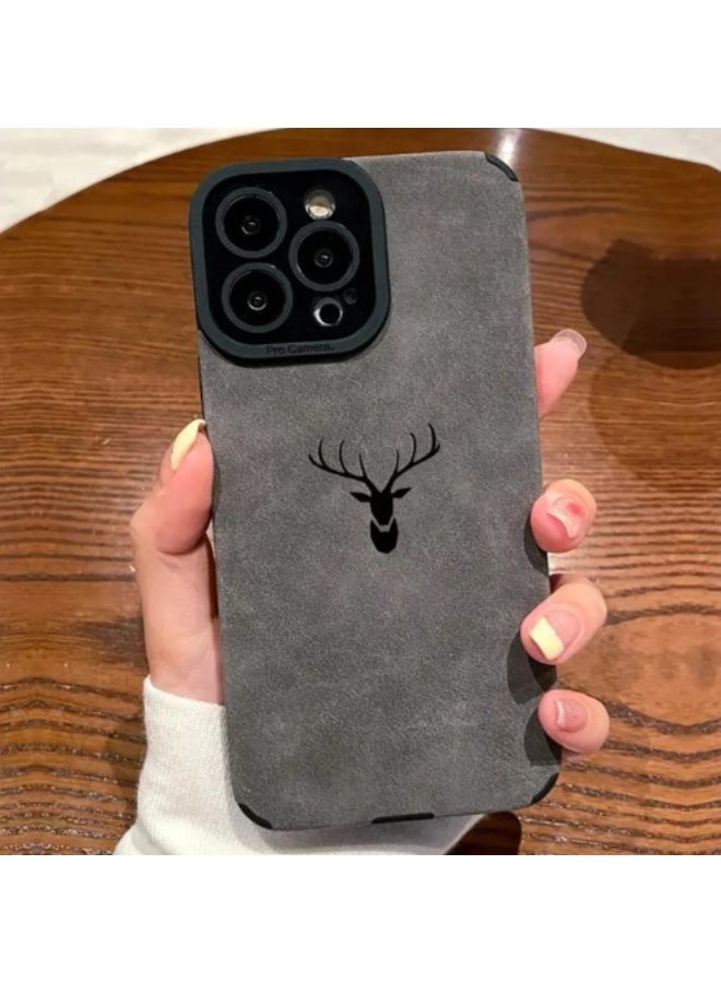 IPhone XS Max Cover, Deer Head Phone Smooth Texture Case For IPhone XS Max, Gray / Black Color - Image 1