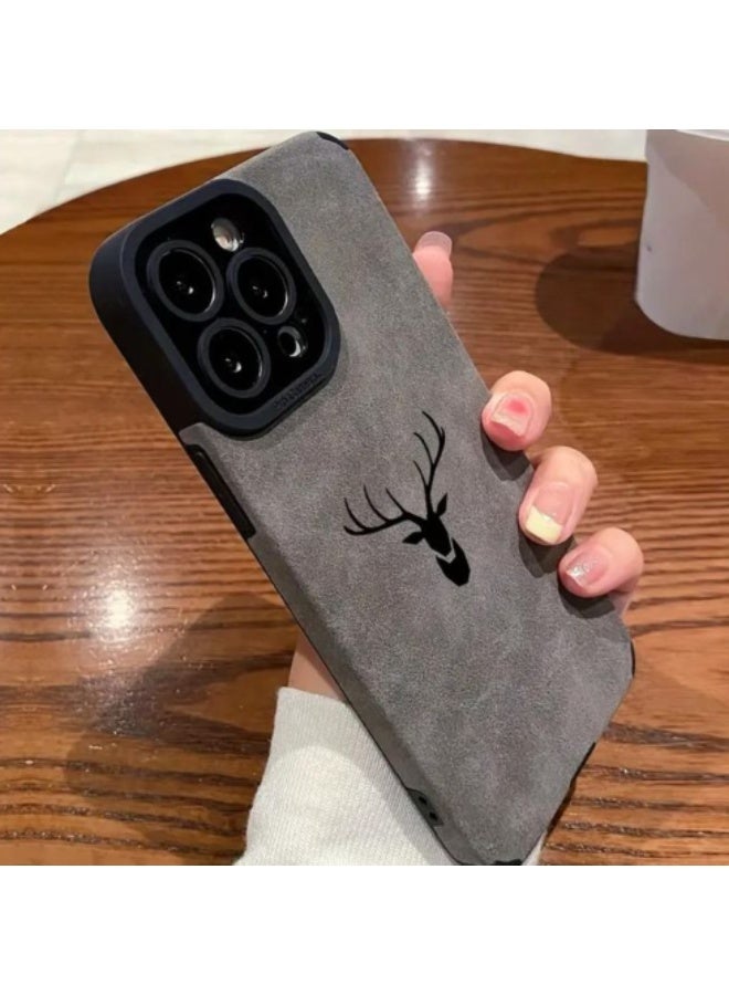 IPhone XS Max Cover, Deer Head Phone Smooth Texture Case For IPhone XS Max, Gray / Black Color - Image 2