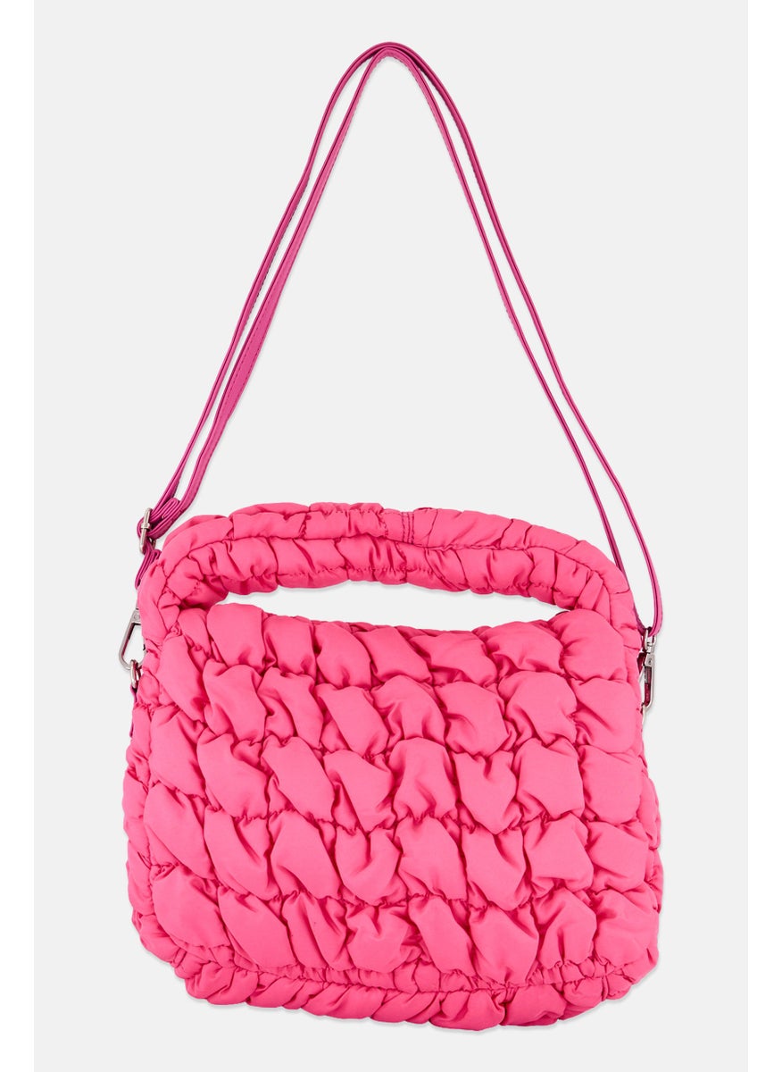 Miss Gwen's OMG Kids Girl Quilted Scrunchies Hobo Sling Bag, Hot Pink  - Image 2